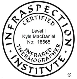 Infraspection Institute Certified Infrared Thermographer – Level II – Kyle MacDaniel No: 18665